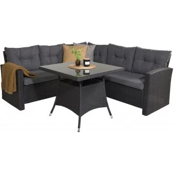 Venture Design Watford hjørnesofasæt, sort, 5 pers.