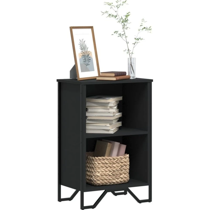 Bogreol i konstrueret træ 50x31x74,5 cm – Sort