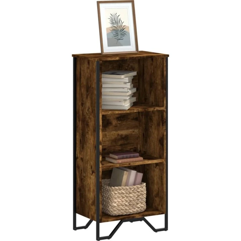 Bogreol 50x31x106 cm i konstrueret træ – røget egetræsfarve