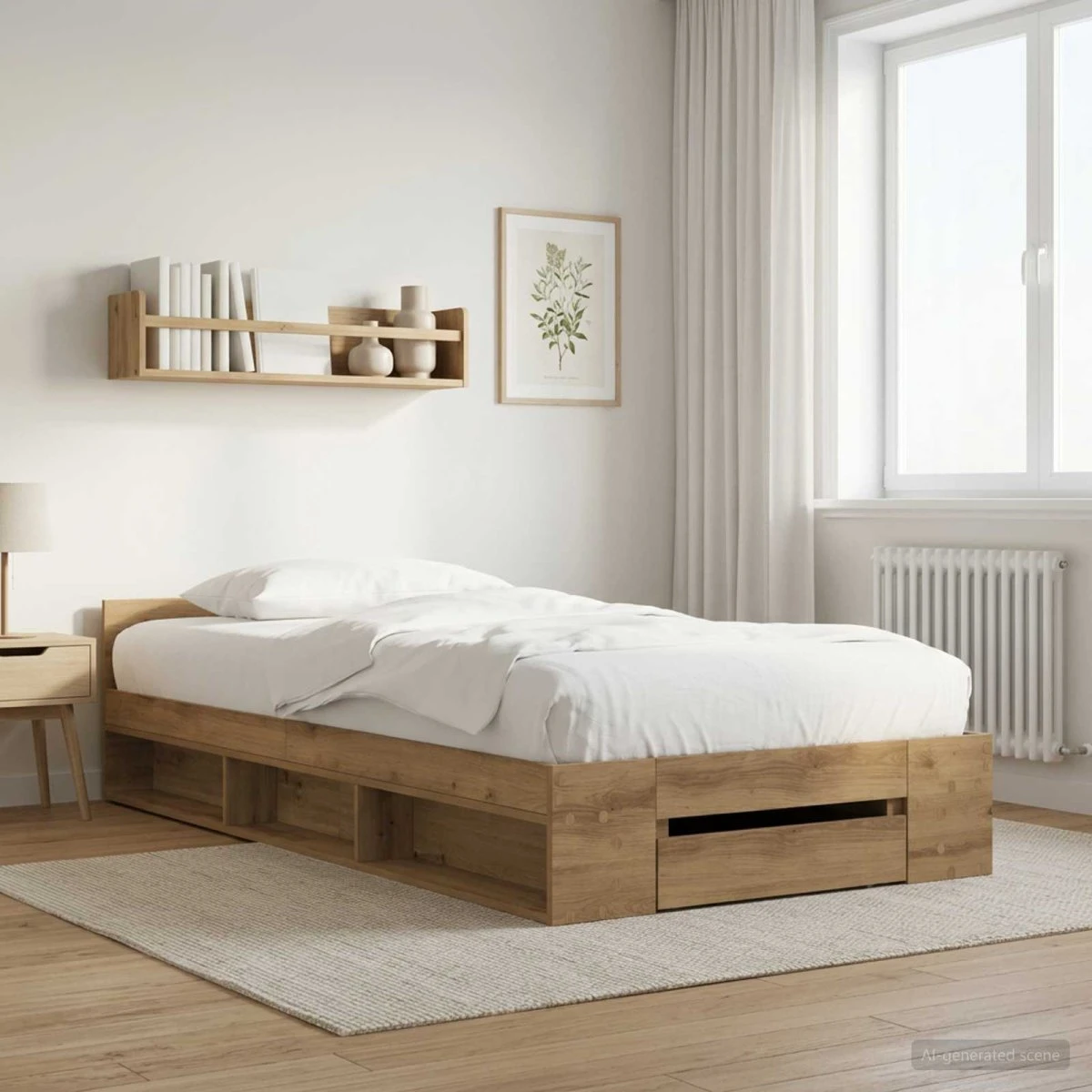 vidaXL Sengestel med opbevaring Artisan-eg 80 x 200 cm