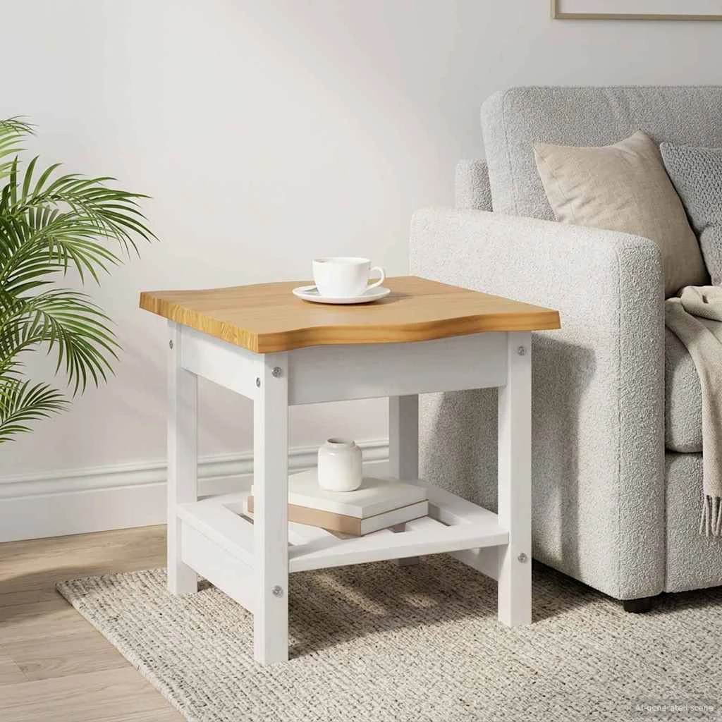 VidaXL EKAI Sidebord med hylde, Hvid, 50 x 50 x 45,5 cm