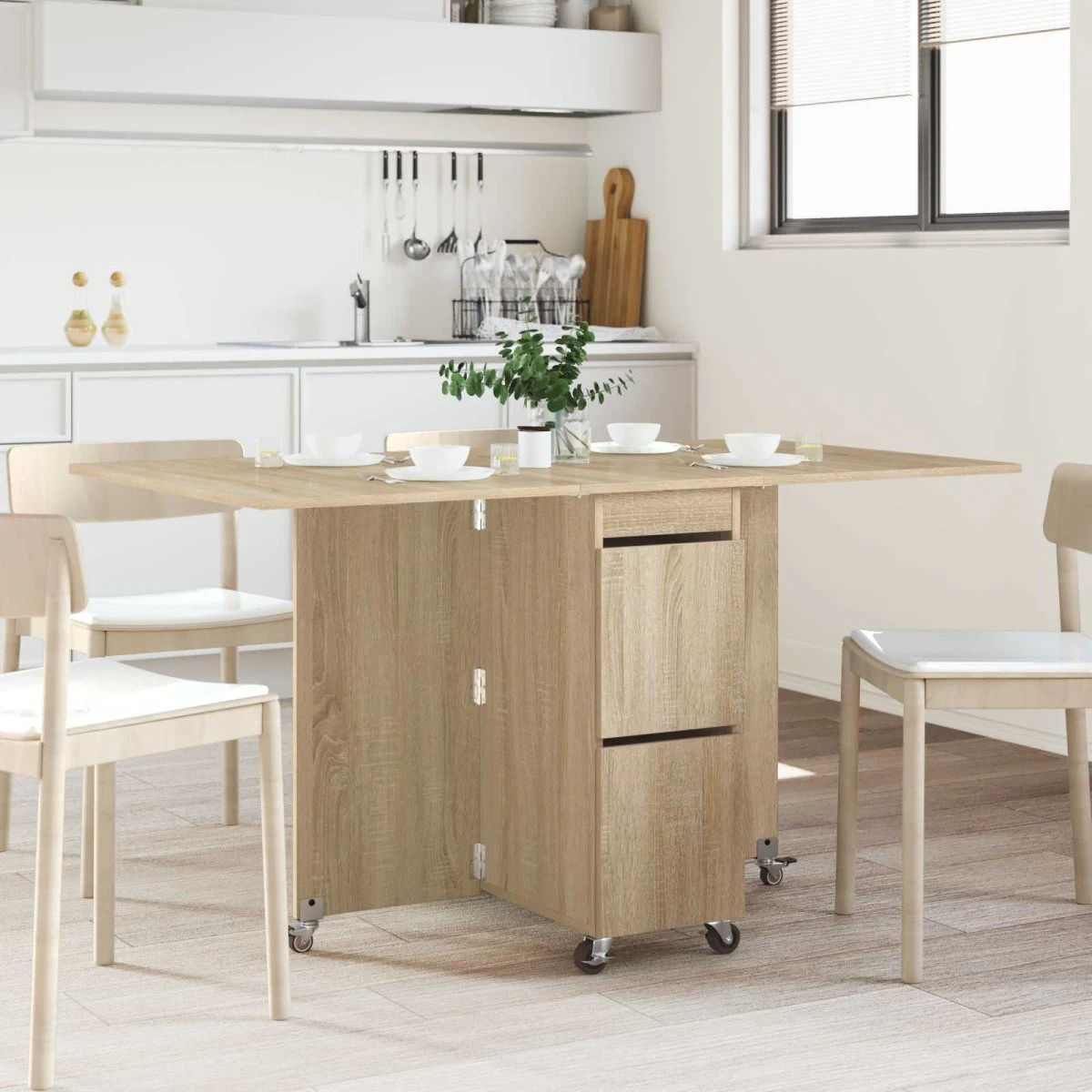 vidaXL Spisebord 140x80x77 cm i Sonoma-eg