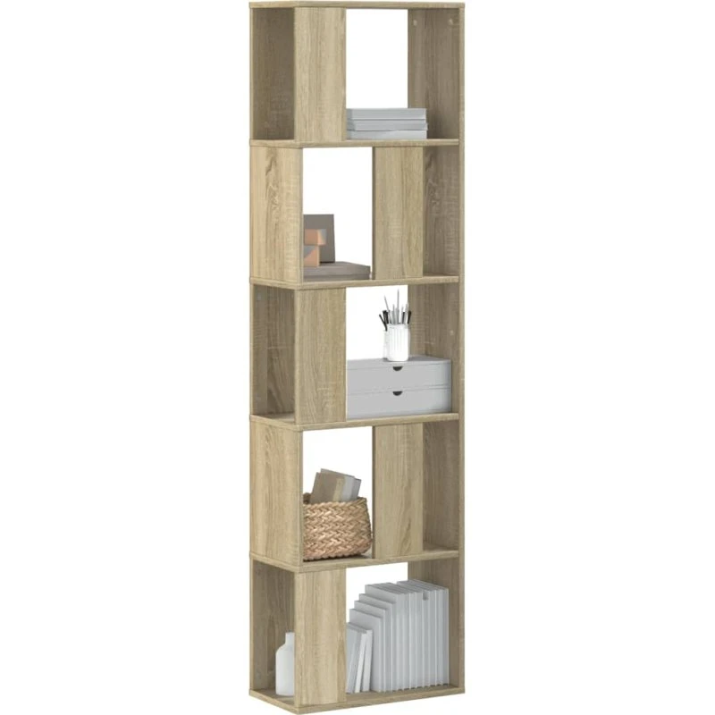 Bogreol 45x23,5x162,5 cm 5 hylder – Sonoma-eg