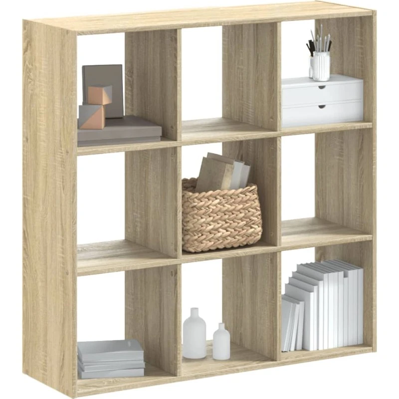 Bogreol 102x32x102 cm i sonoma-eg - 9 rum