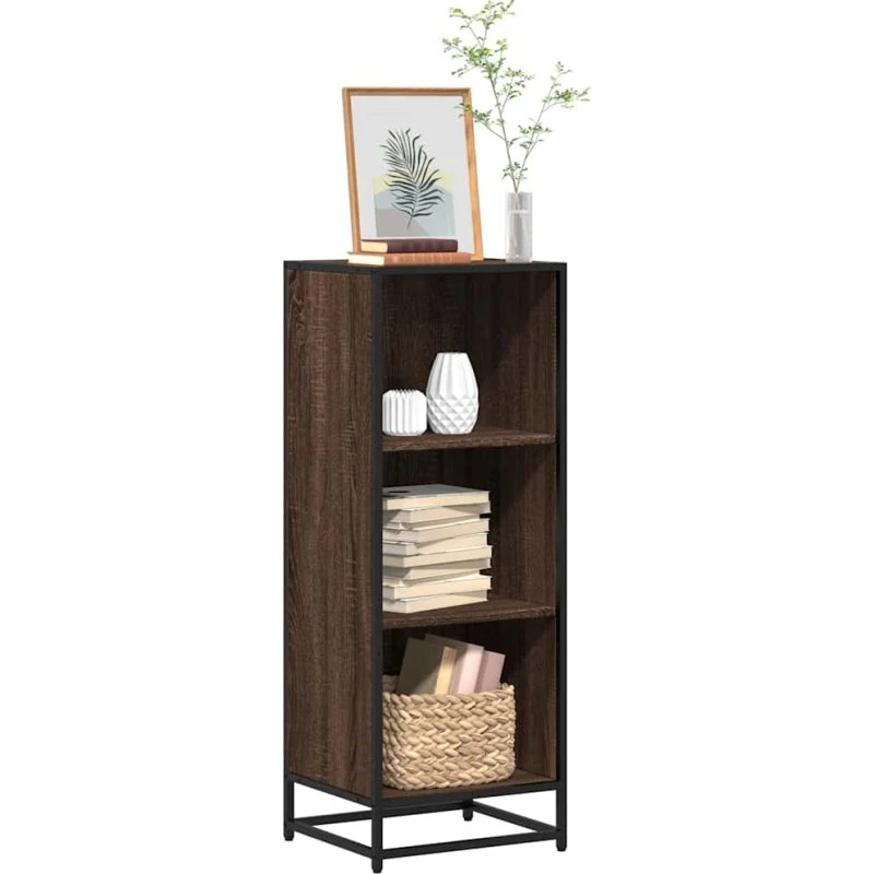 Bogreol i konstrueret træ & metal 40x35x107,5 cm - Egetræ