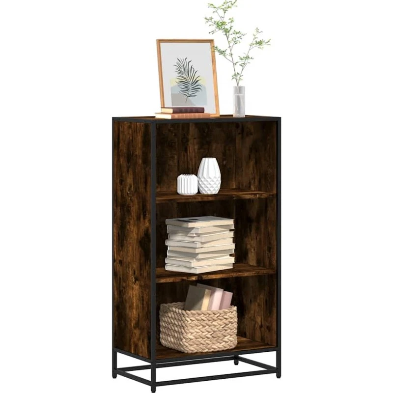 Bogskab 60x35x107,5 cm - Konstr.træ Røget Egetræ