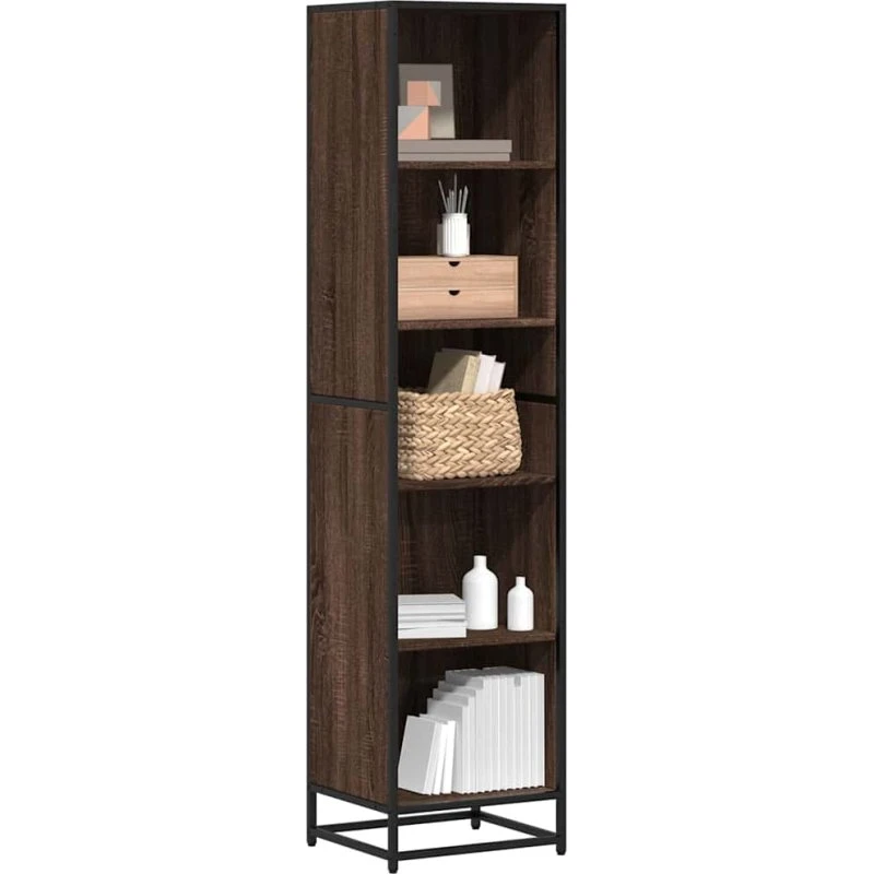 Bogreol 40x35x170,5 cm i konstrueret træ - brun egetræ