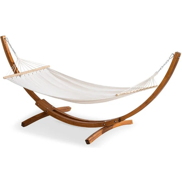 Hedvig hængekøje med træramme – natur/hvid