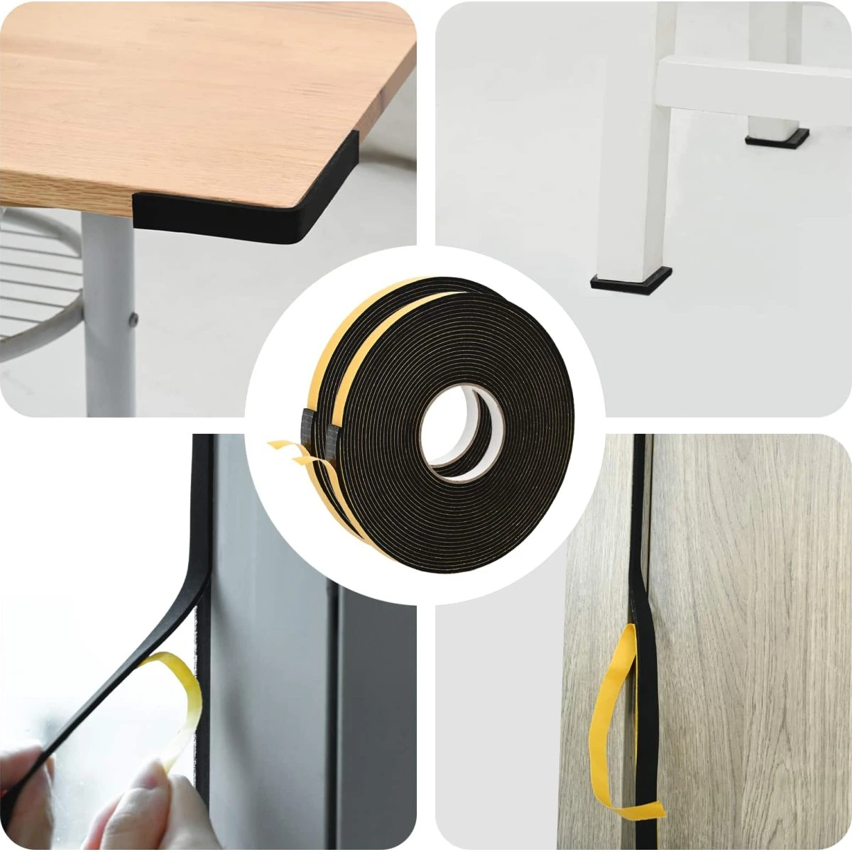 vidaXL Selvklæbende CR-skum tape, sort, 2 stk. (20mm x 10m)