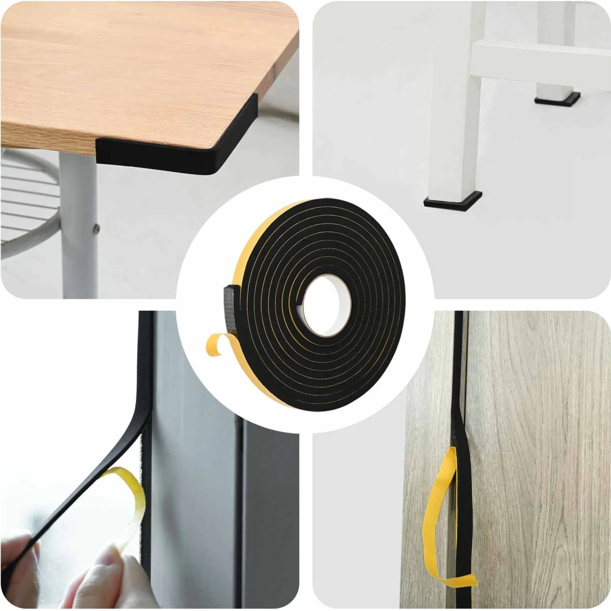 vidaXL Selvklæbende CR-skum tape, sort, 15mm x 5m (20 stk.)