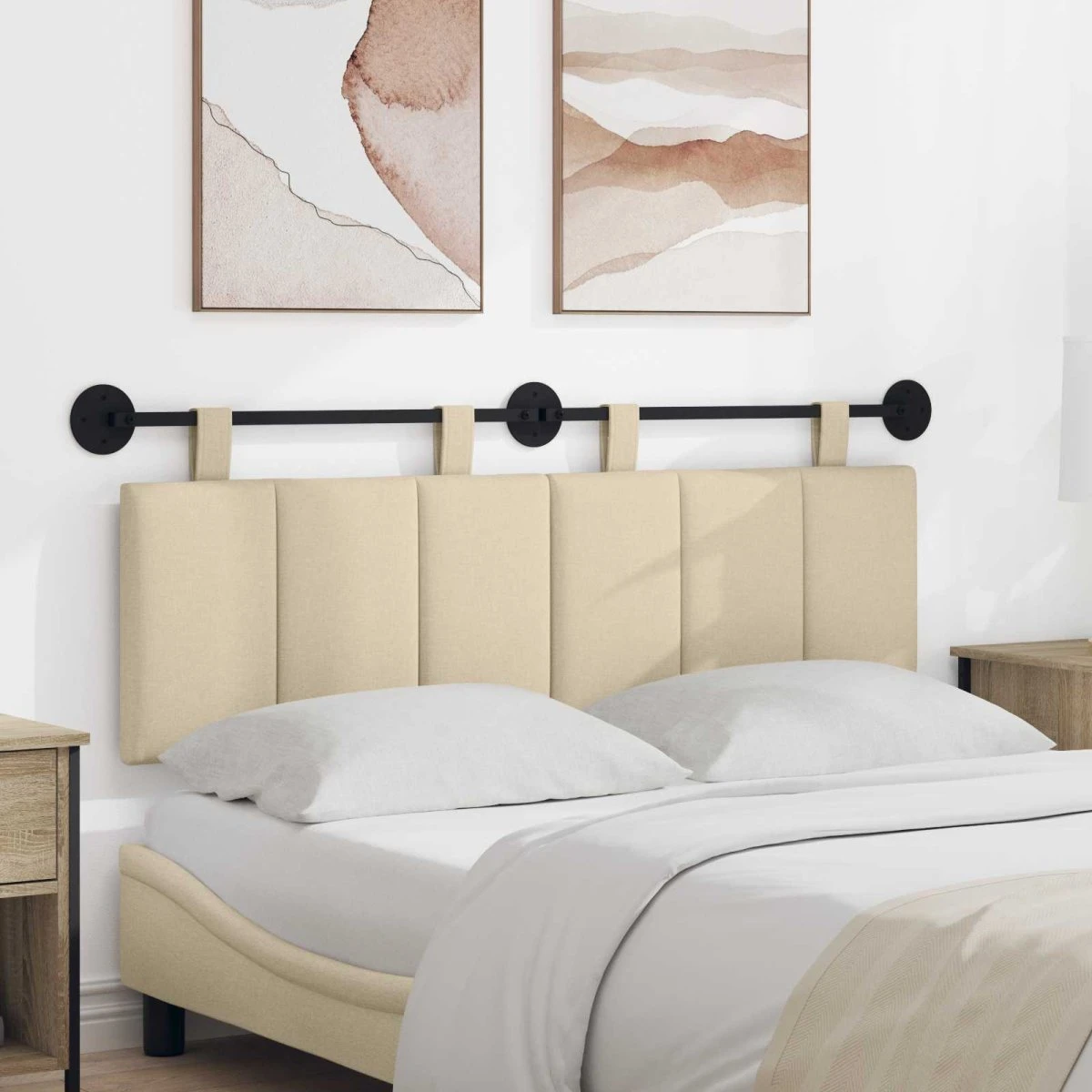 vidaXL Hængende sengegavl i stof, 2 stk. - 130 x 55 x 5 cm