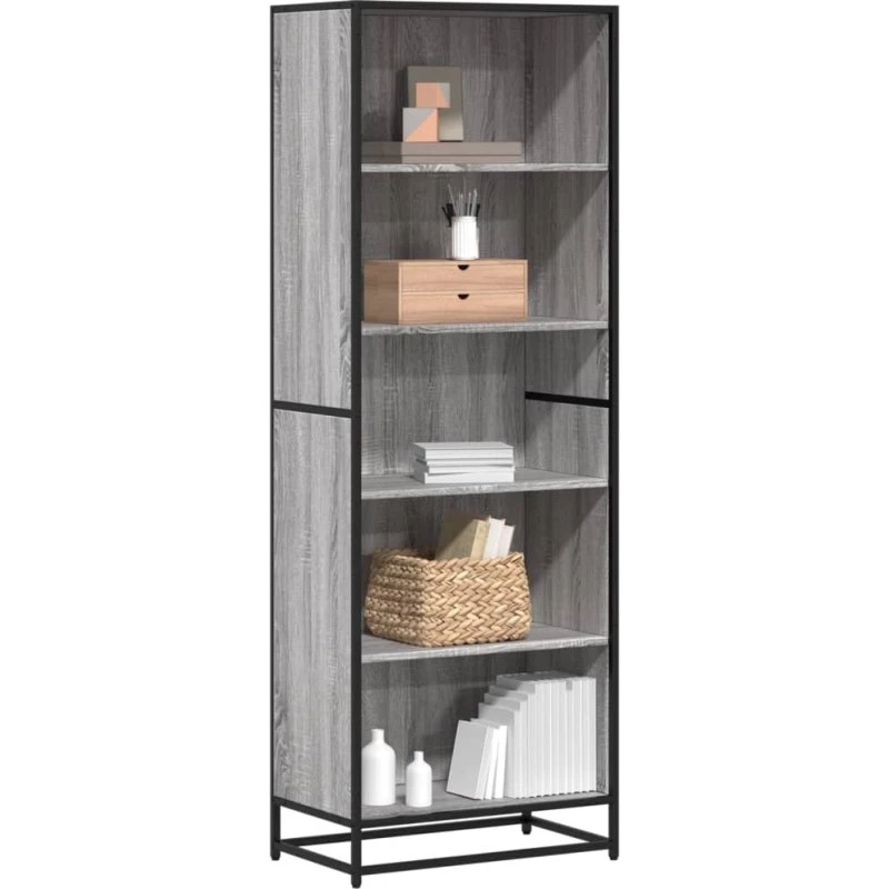 Bogreol 60x35x170,5 cm - Sonoma eg/metalstel