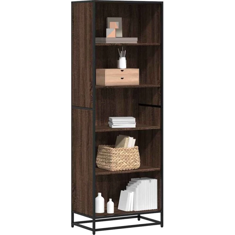 Bogreol 60x35x170,5 cm – konstrueret træ, brun/eg