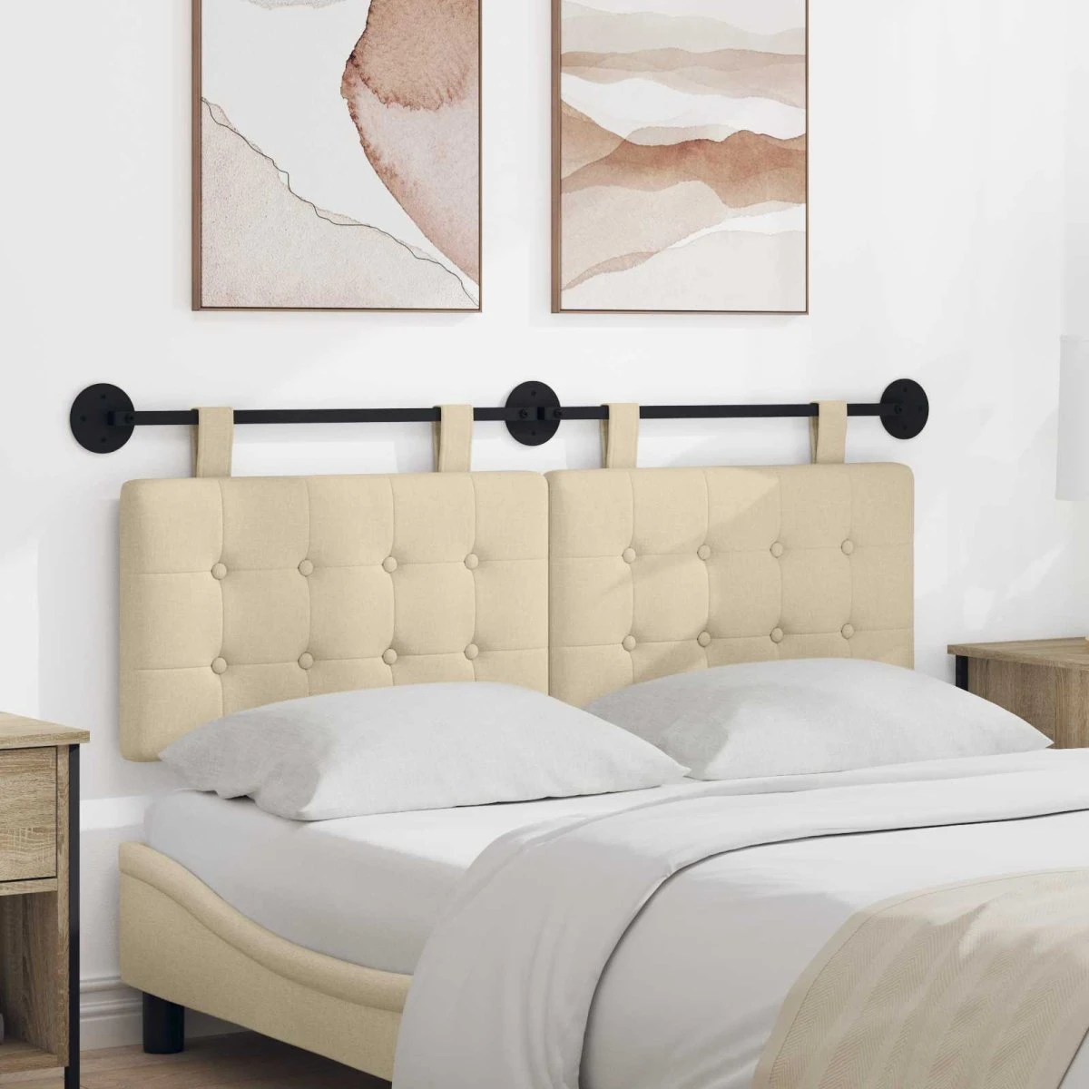 vidaXL Hængende Sengegavl i Stof - 2 stk. (130 x 55 x 5 cm)