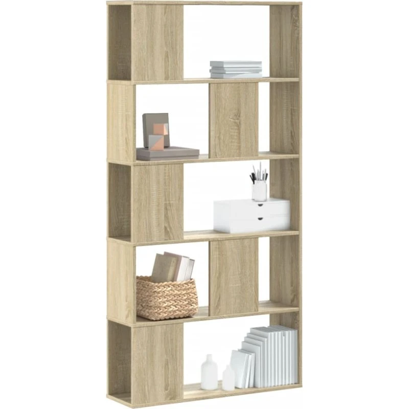 Bogreol 80,5x23,5x162,5 cm, 5 hylder – Sonoma eg