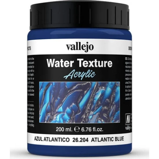 Vallejo Water Texture Akryl Medium - Atlantic Blue 200 ml