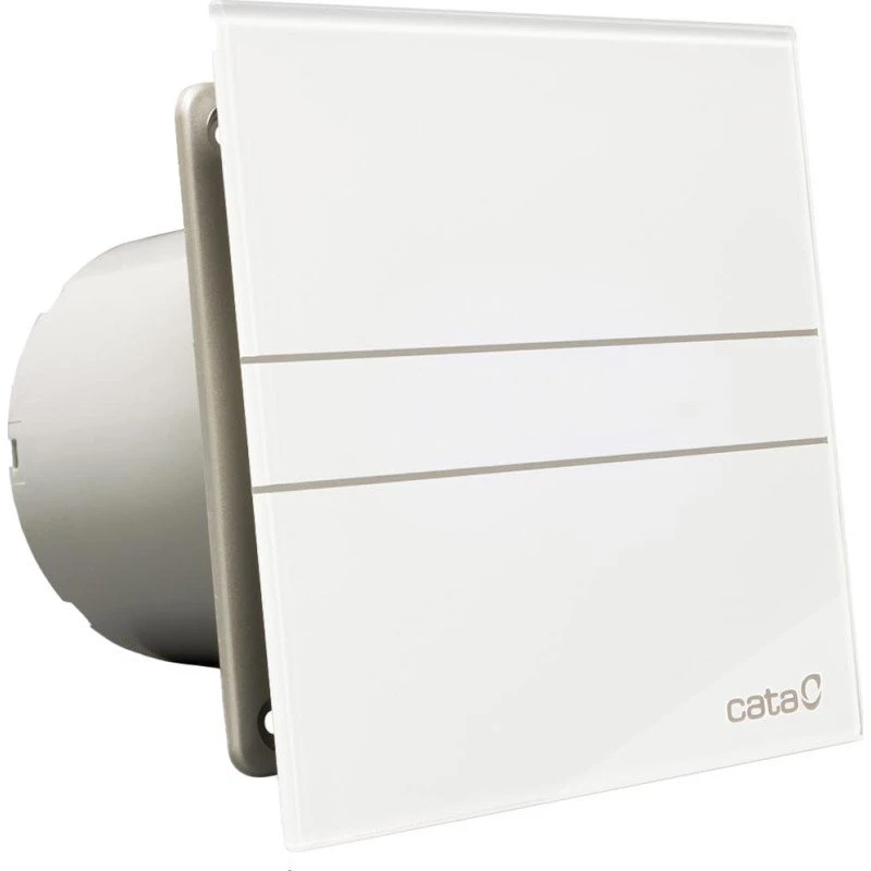 Cata E-100 G Standard ventilator med hvid glasfront, 100mm