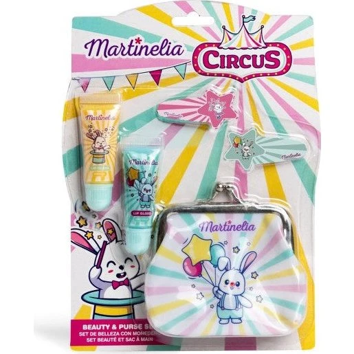 Martinelia Cirkus Beauty & Pung sæt til børn (2 hårspænder + 2 lipgloss)