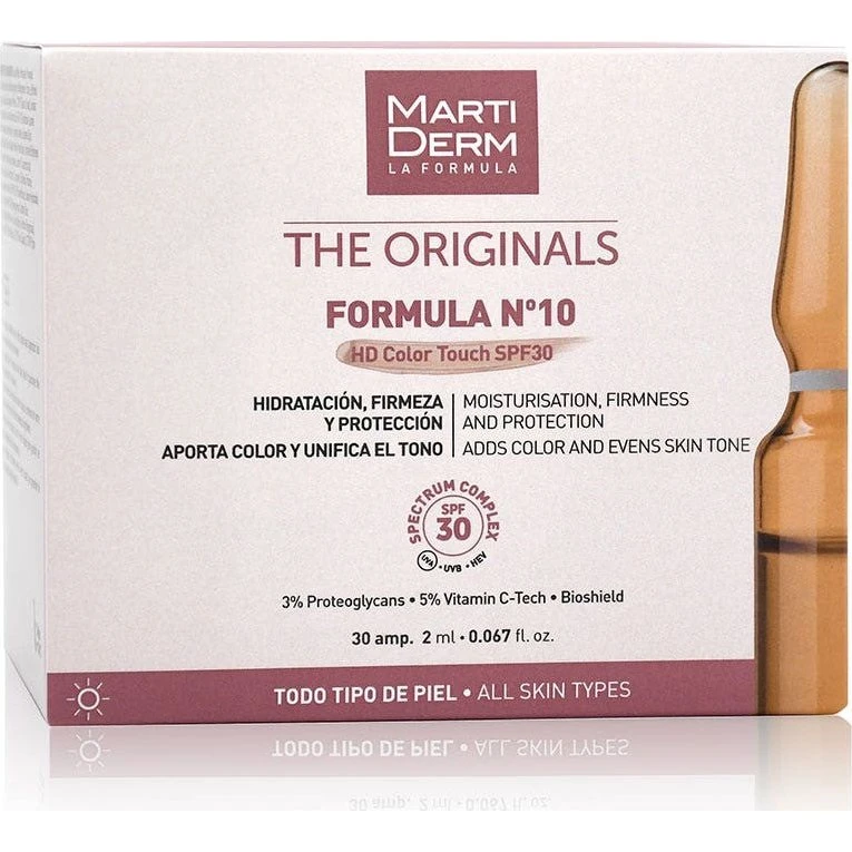 Martiderm Ampuller Formel Nº10 SPF 30 med farve, 30 stk.
