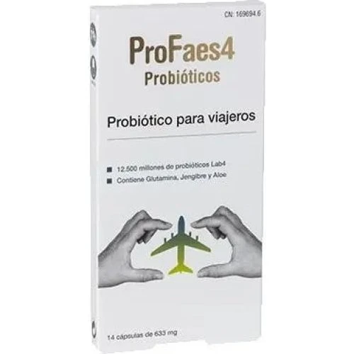 Profaes4 Probiotika til rejsende, 14 kapsler á 633 mg