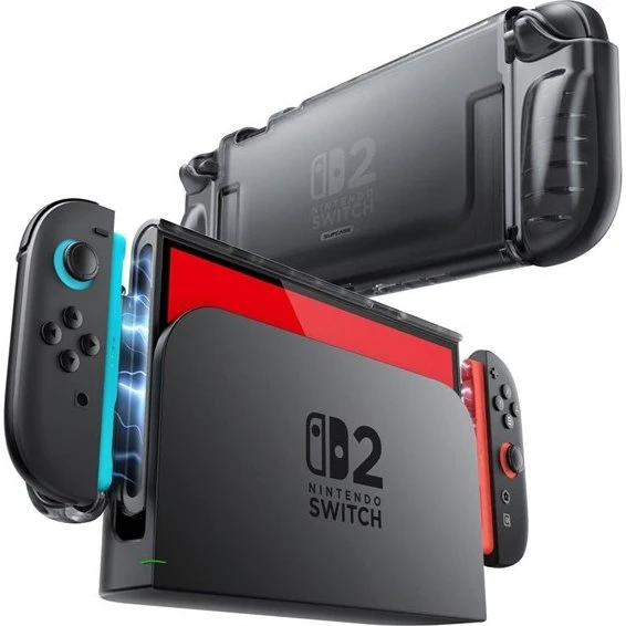 SUPCASE Crystal Case til Nintendo Switch 2 - Clear/Black