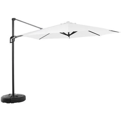 Hængeparasol rund 3 m - Natur inkl. fod Ø72 cm