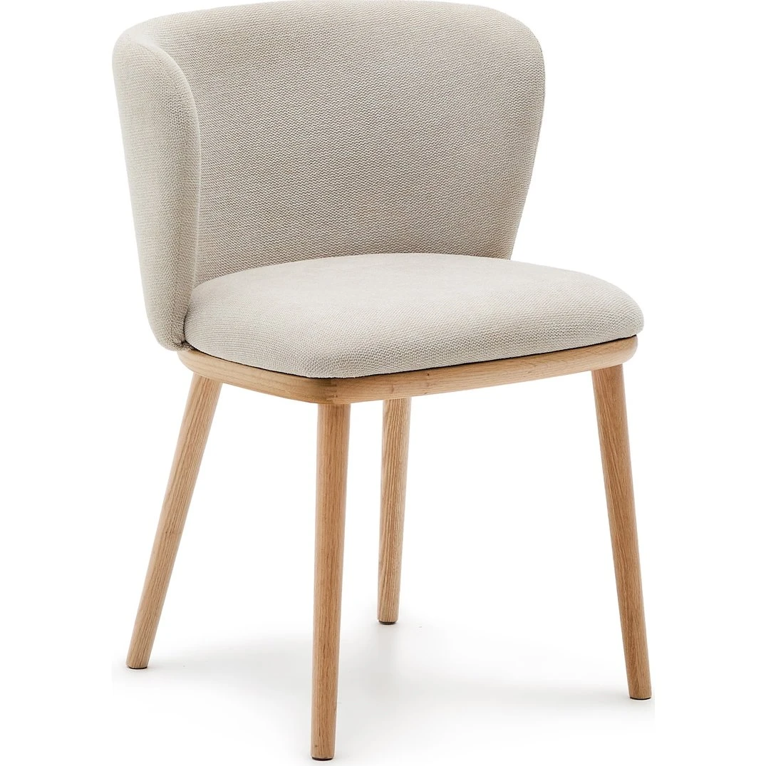 Kave Home Ciselia Spisebordsstol - Beige Chenille & Ask