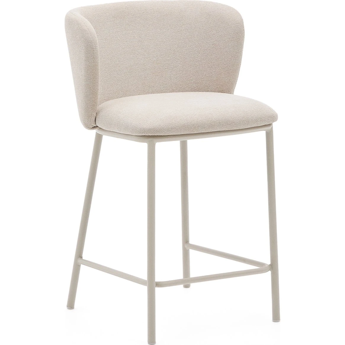 Kave Home Ciselia barstol - Beige chenille, h65 cm
