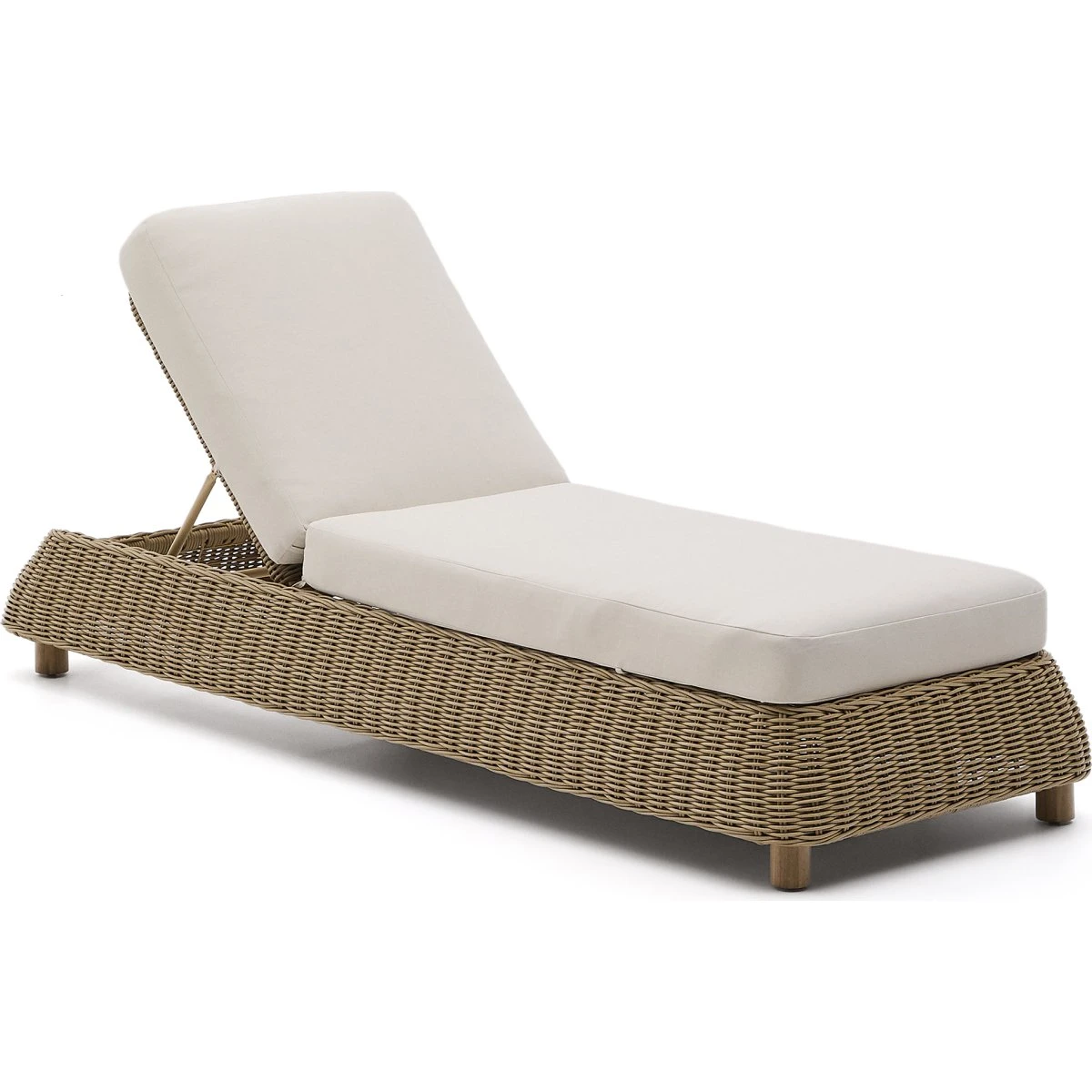 KAVE HOME Meria solstol med justerbart ryglæn, beige hynder