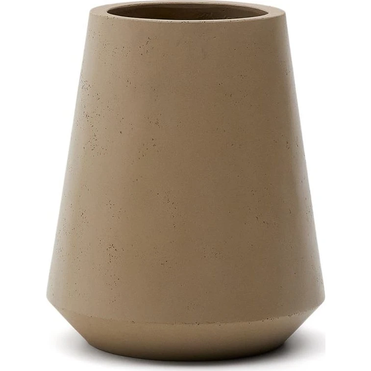 Kave Home Calun Udendørs krukke, beige cement, Ø50 x H60 cm