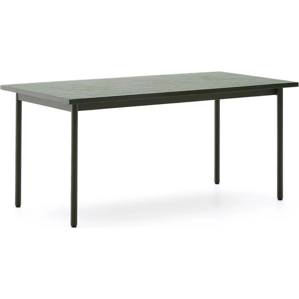 Kave Home Maurina udendørs spisebord, grøn, 182x91x76 cm