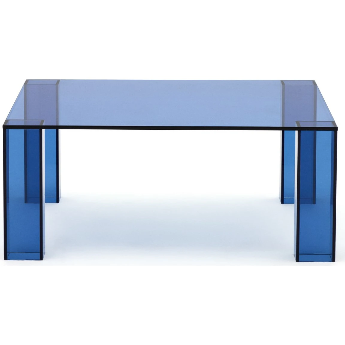 Kave Home Adularia Sidebord - Blå hærdet glas 85x85 cm