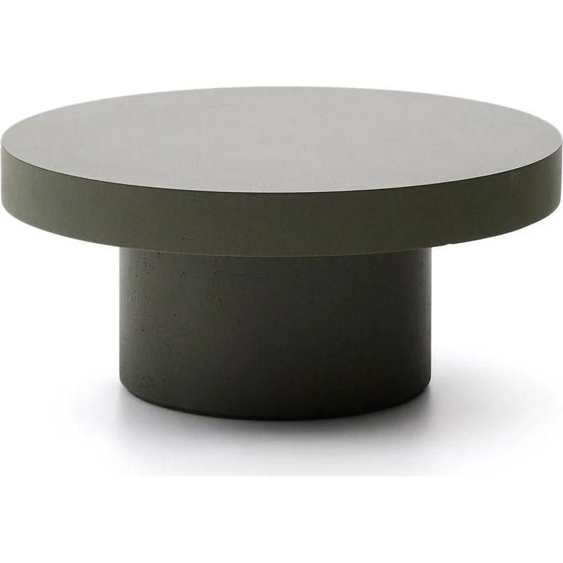 Kave Home Aiguablava Udendørs Sofabord Ø66 cm Mørkegrøn Cementfiber