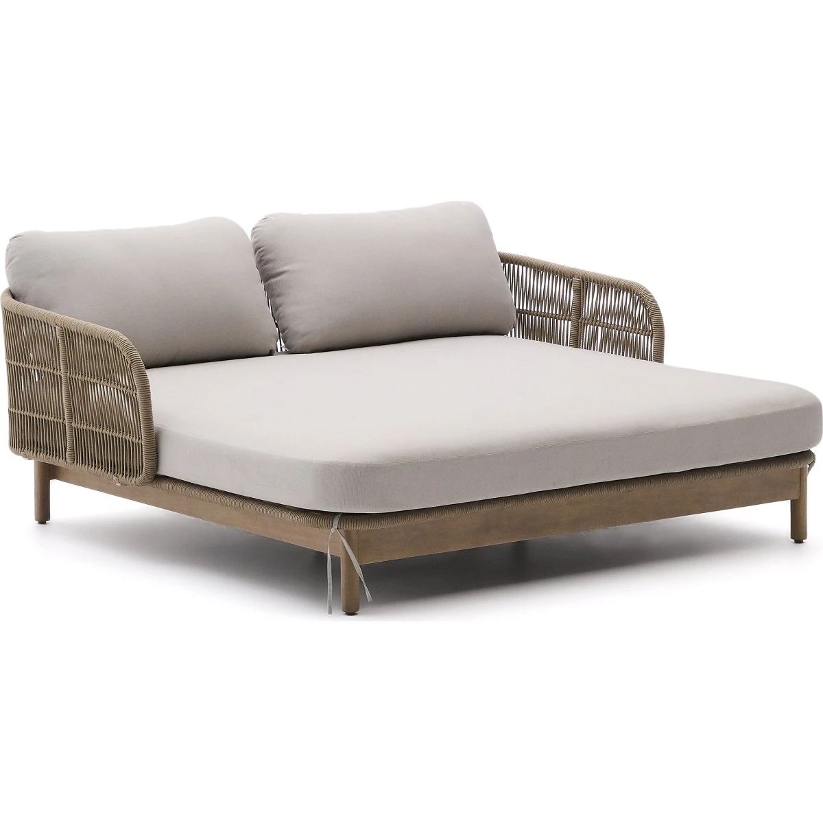 Kave Home Catalina dobbelt solseng i akacietræ med beige reb