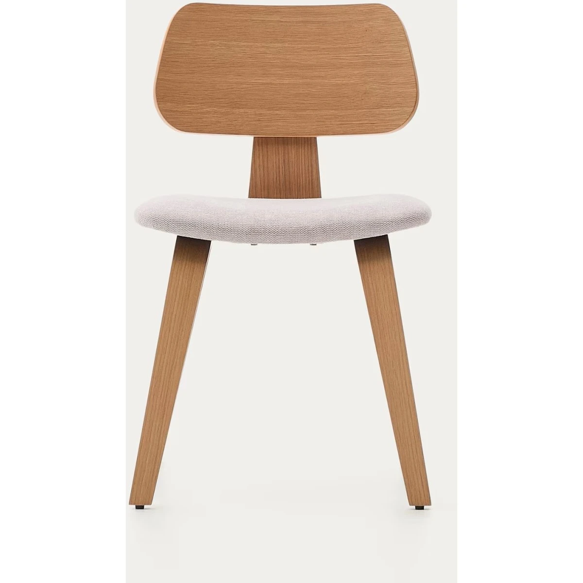 Kave Home Gena spisebordsstol - beige chenille og egetræsfiner