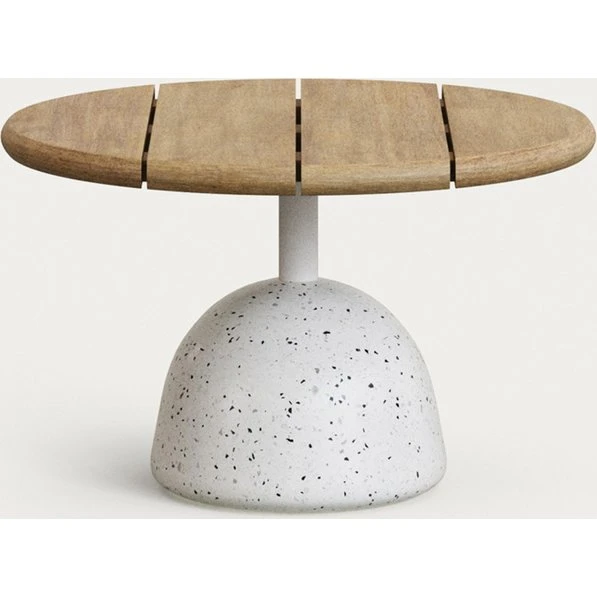 Kave Home Saura udendørs sofabord - Akacietræ & hvid terrazzo