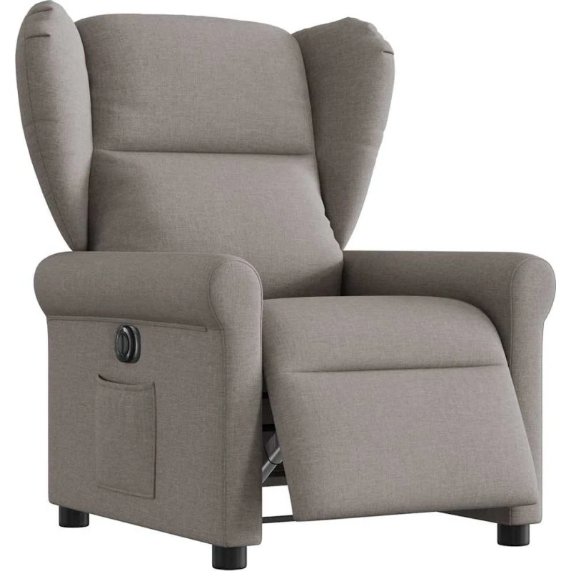 Eldrevet lænestol i stof, gråbrun - Komfort & justering