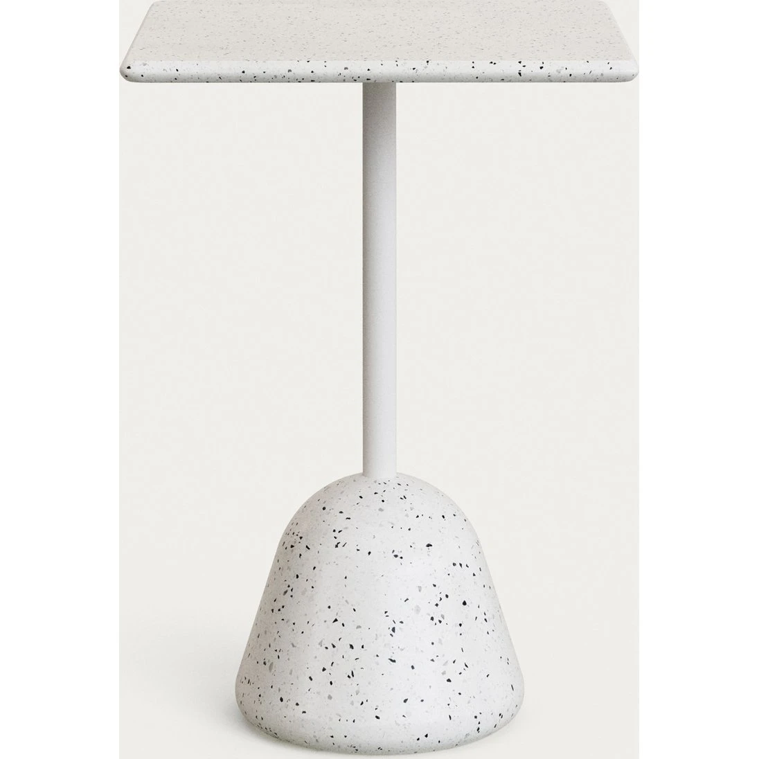 Kave Home Saura udendørs barbord i hvid terrazzo (70x70x99 cm)