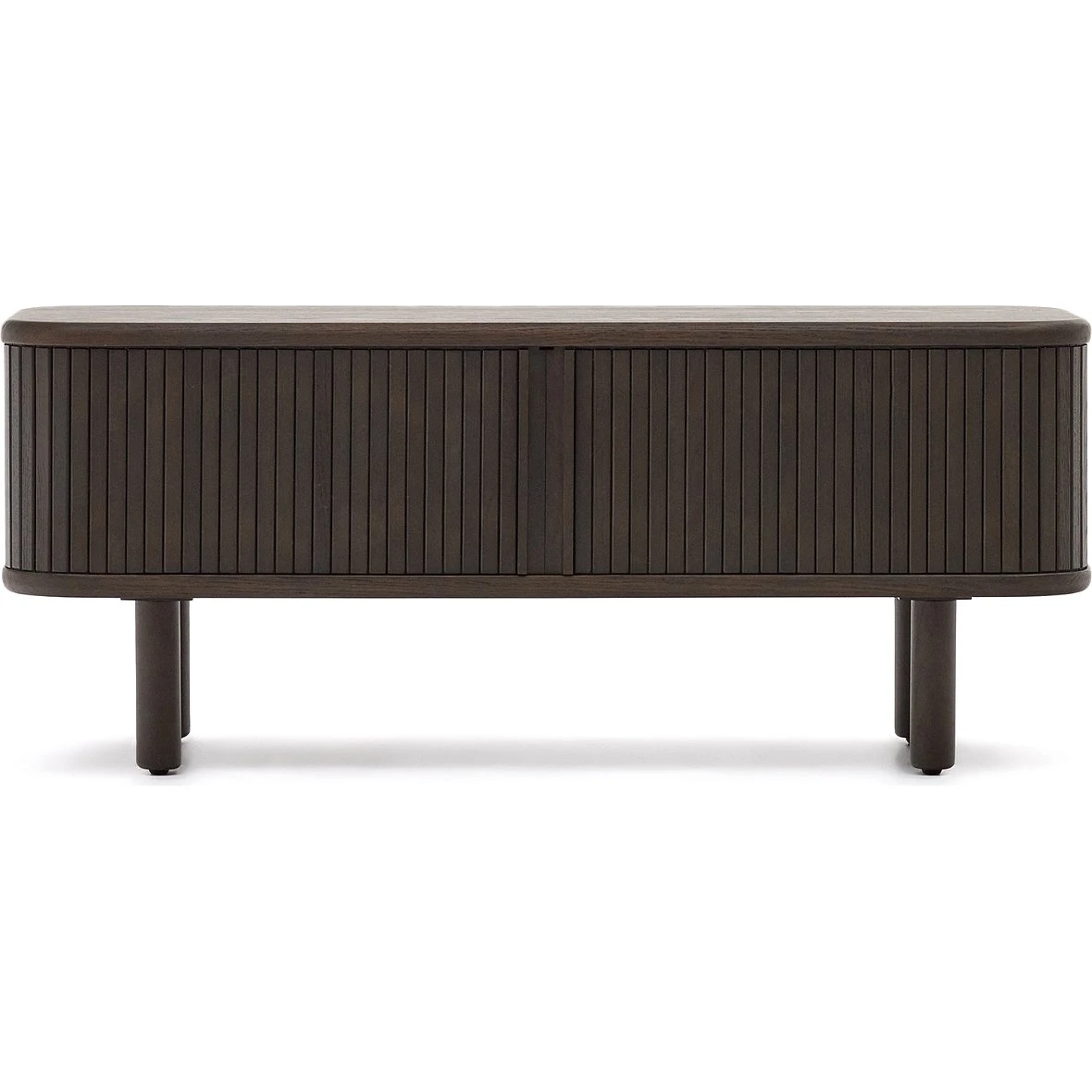 Kave Home Mailen TV-bord i sort asketræ med skydedøre - 120x40x50 cm