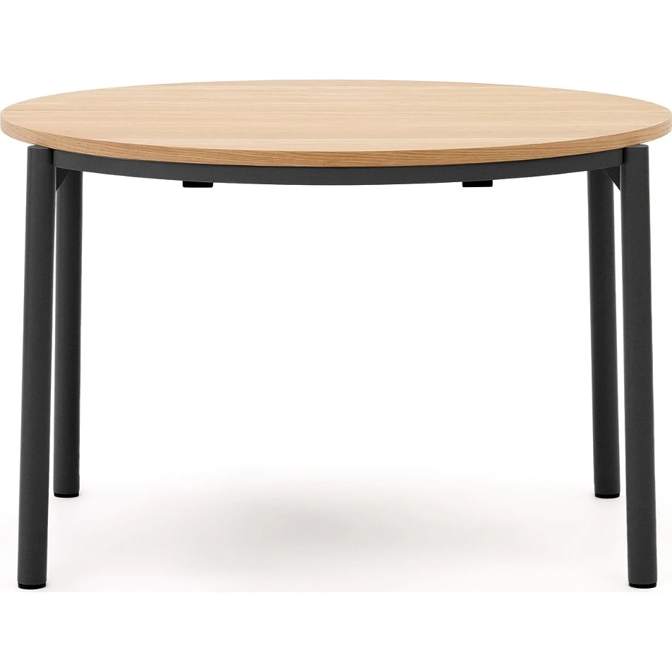 Kave Home Montuiri Spisebord med udtræk, natur/sort (120-200 cm)
