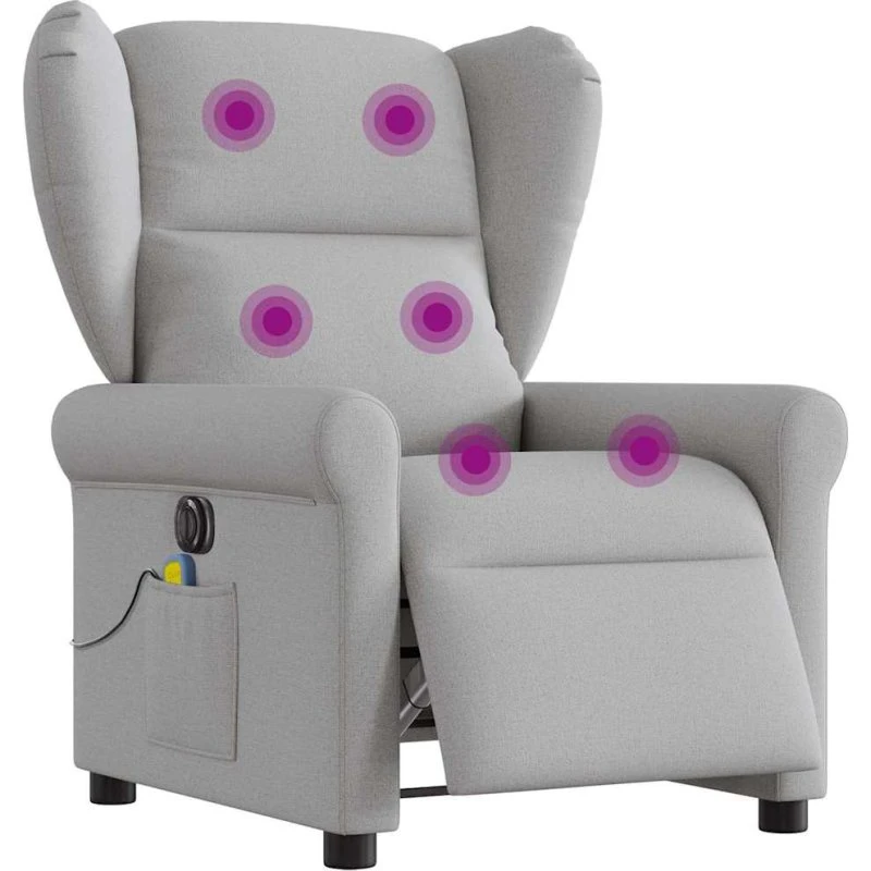 Eldrevet massagestol i stof - skygrå