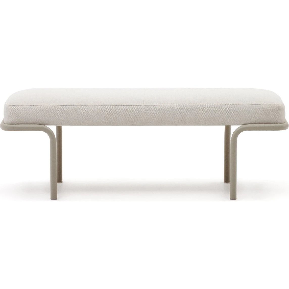 Kave Home Compo Entrébænk - Beige Chenille & Grå Metal (130 cm)