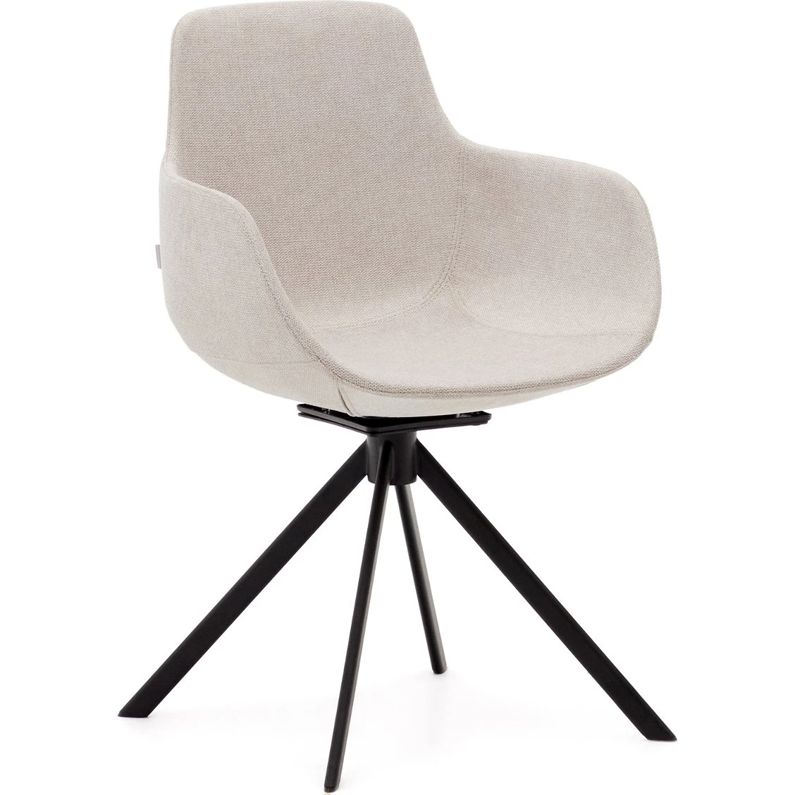 Kave Home Tissiana spisebordsstol med armlæn i beige twill