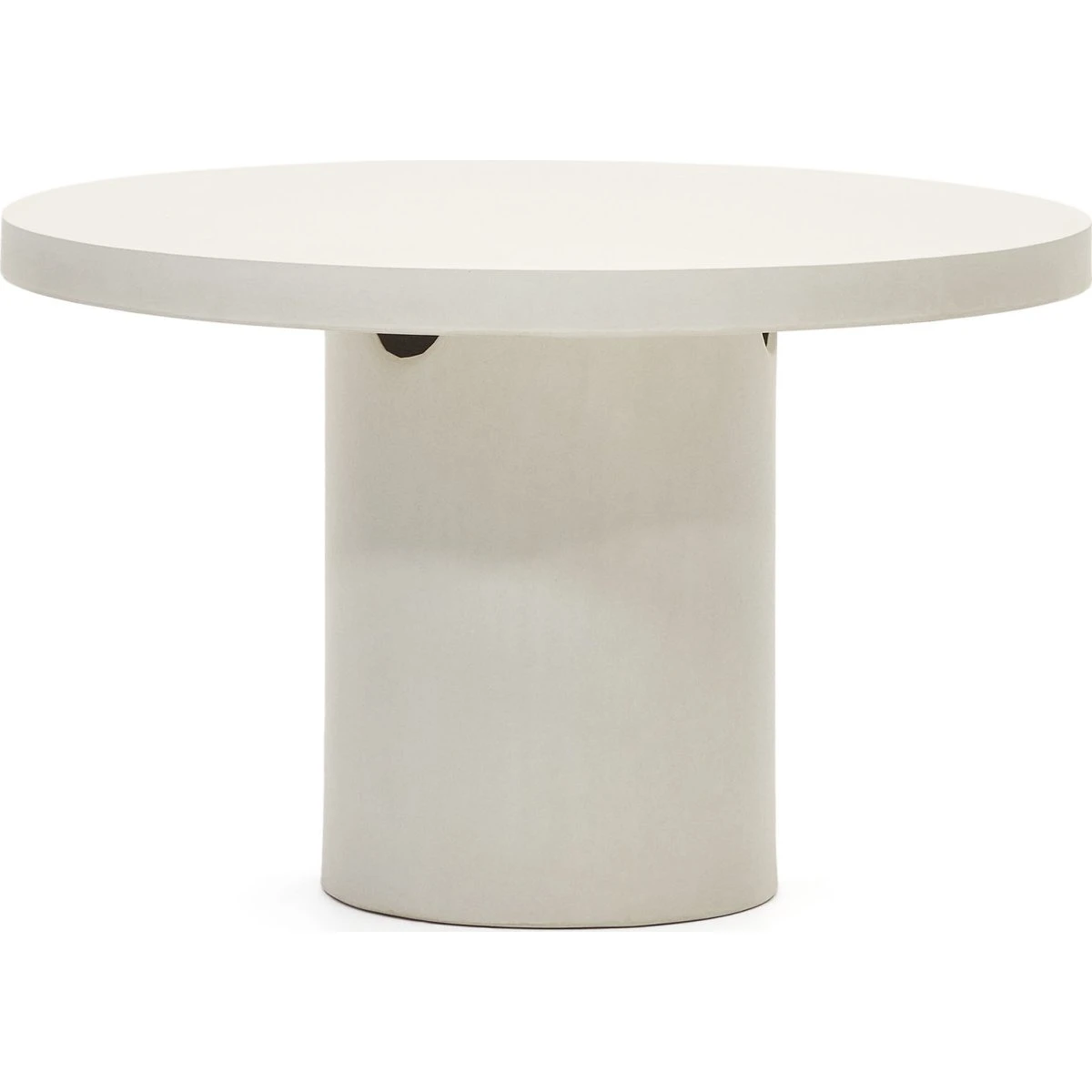 Kave Home Aiguablava rundt spisebord i hvid cement, Ø120 cm