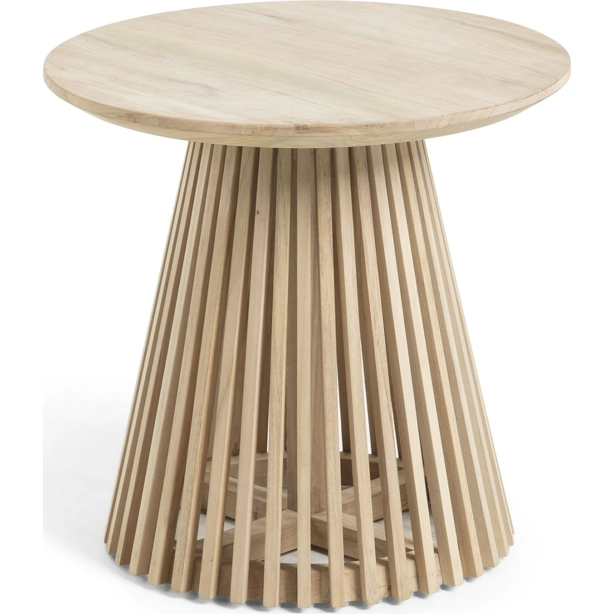 Kave Home Irune sidebord i massivt teaktræ - Natur (Ø50 cm)