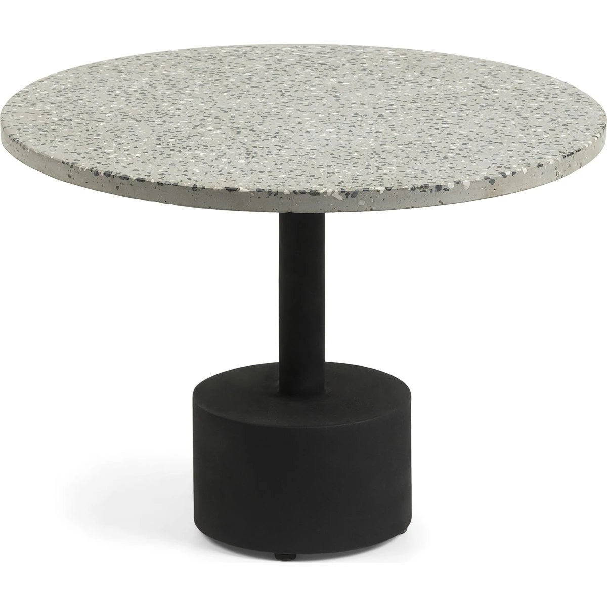 Kave Home Melano sidebord - Grå terrazzo og metal (Ø55)
