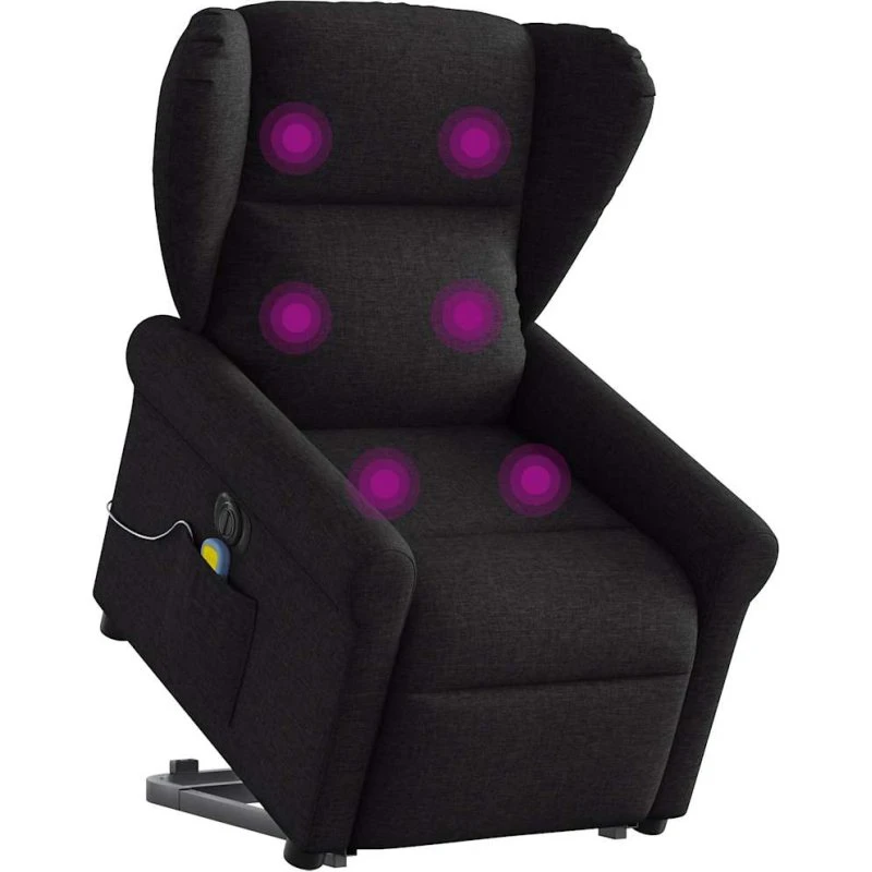 Elektrisk massagestol med løftefunktion - sort stof