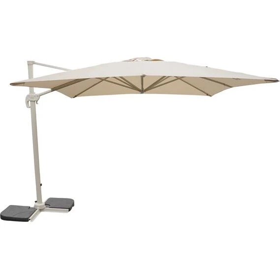 Ellen Hængeparasol 3x3 m – gråhvid/natur