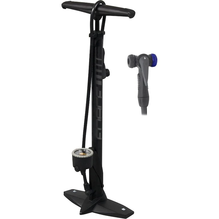 FORCE Hobby fodpumpe med manometer 11 Bar/160 PSI - Sort