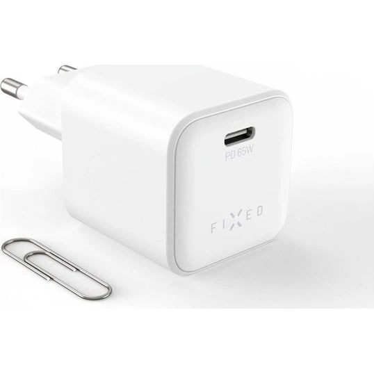 FIXED GaN Mini USB-C Vægoplader - 65W - Hvid